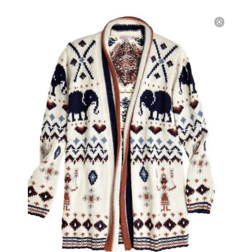 Calypso St Barth Knit Cardigan Sweater Alpaca Made in Peru Size Small